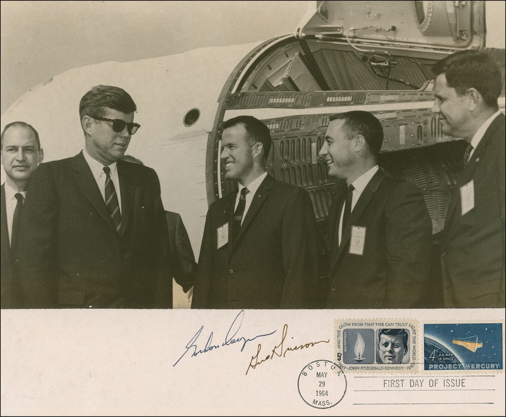Lot #500 John F. Kennedy, Gus Grissom, and Gordon