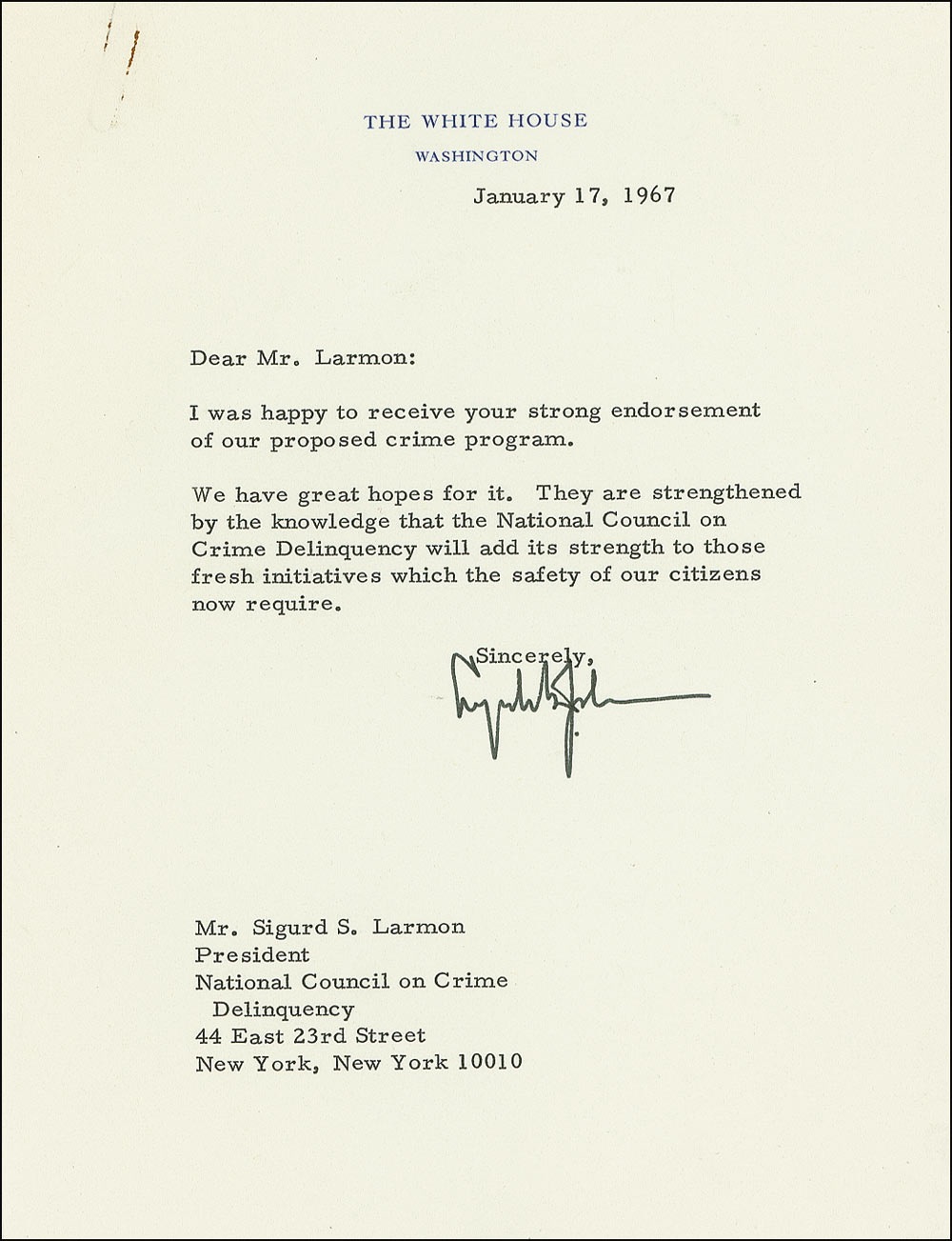 Lot #66 Lyndon B. Johnson