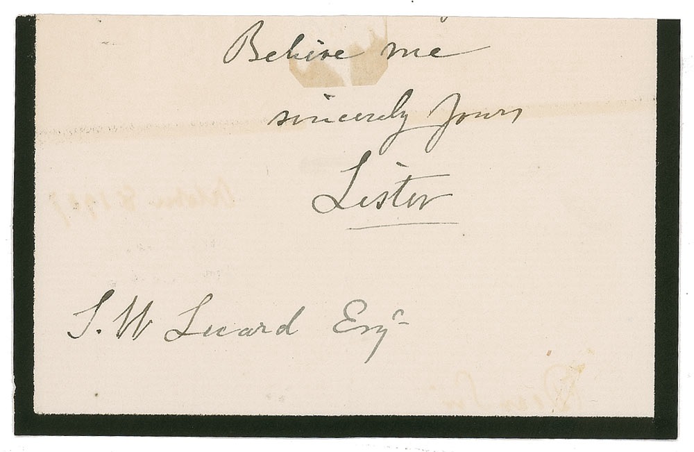 Lot #322 Joseph Lister