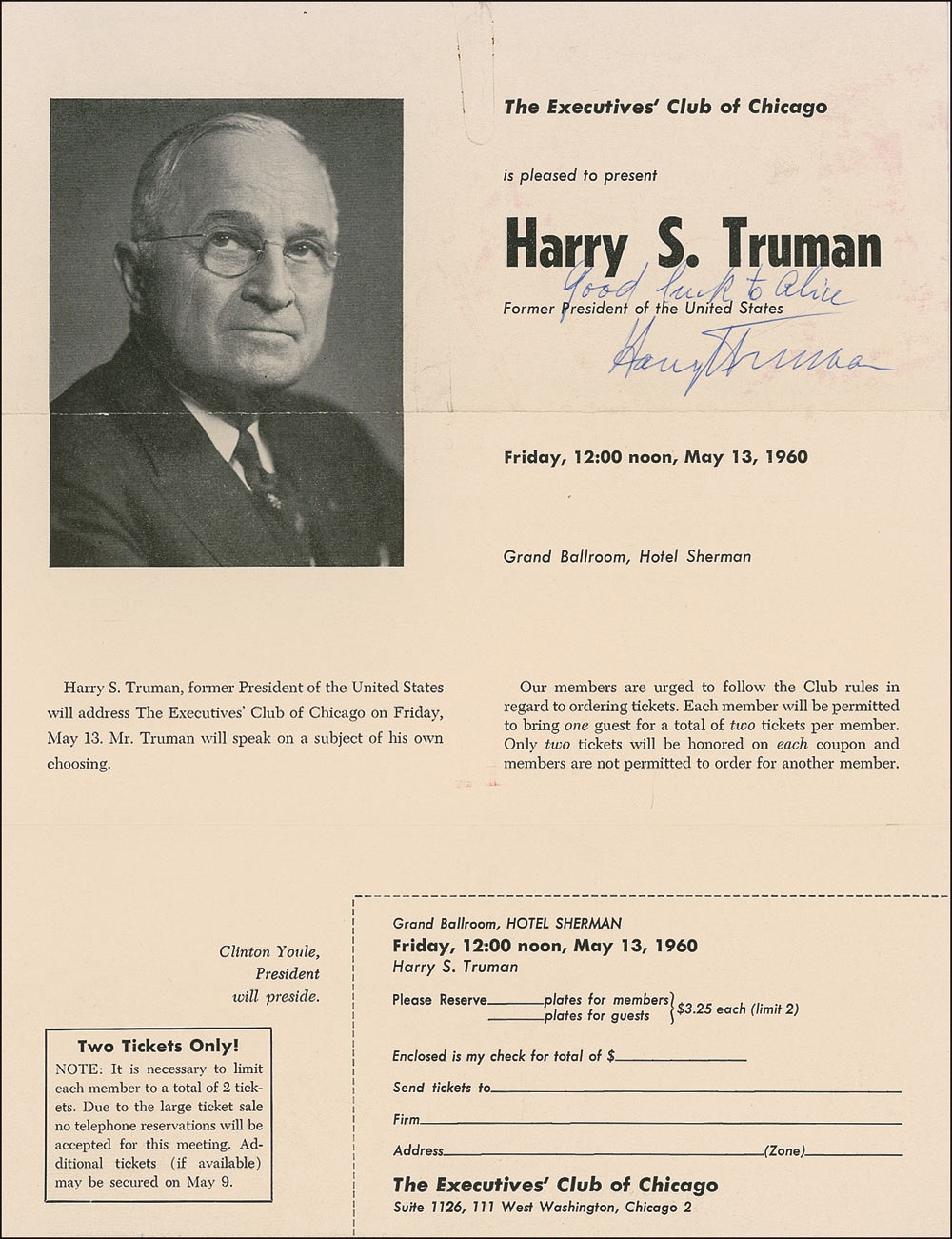 Lot #166 Harry S. Truman