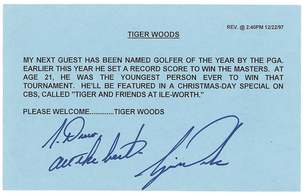 Lot #1340 Tiger Woods