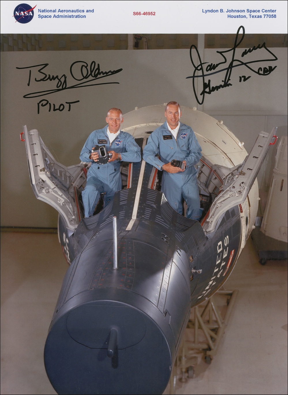 Lot #120 Buzz Aldrin and James Lovell