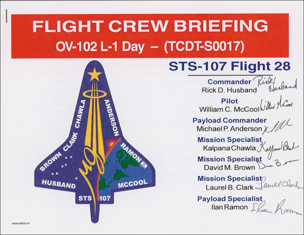 Lot #441 Columbia STS-107