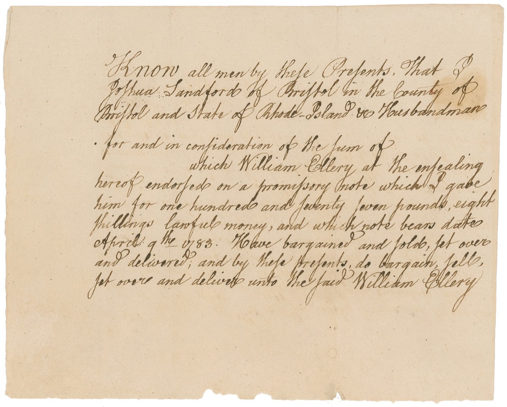 Lot #214 Declaration of Independence: William
