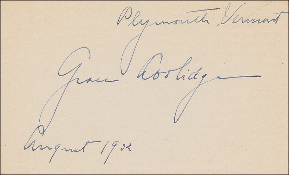 Lot #37 Calvin and Grace Coolidge