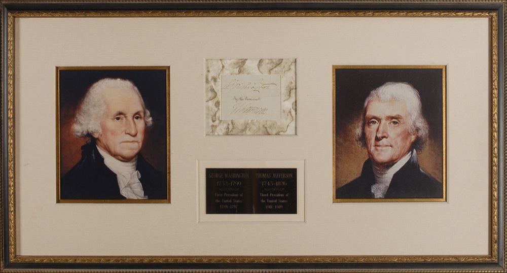 Lot #185 George Washington and Thomas Jefferson