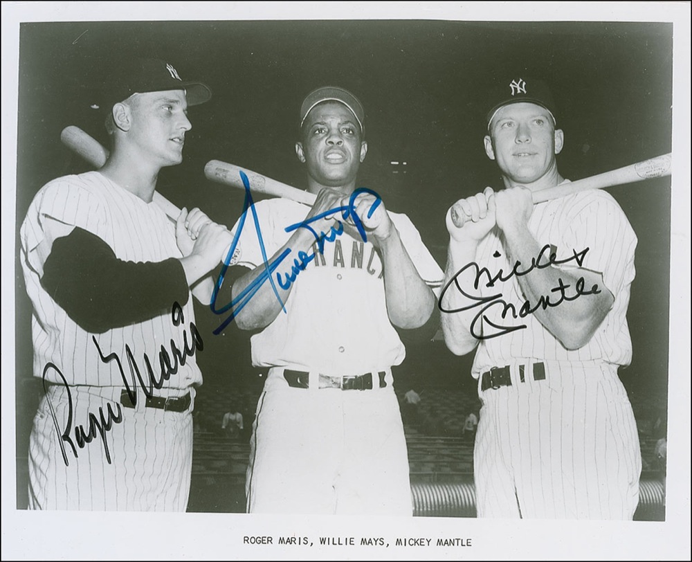 Lot #1254 Roger Maris, Mickey Mantle, and Willie