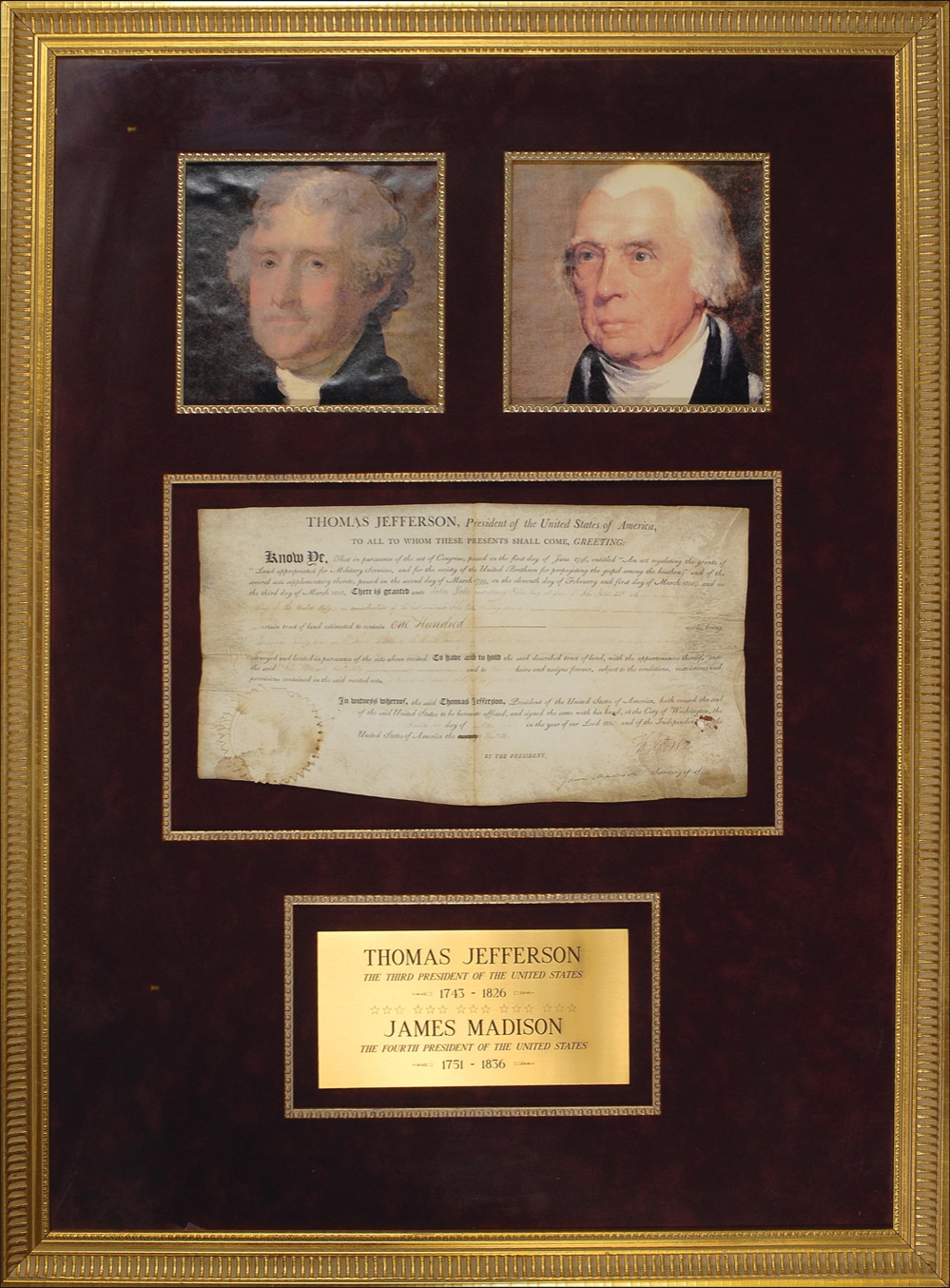 Lot #82 Thomas Jefferson and James Madison