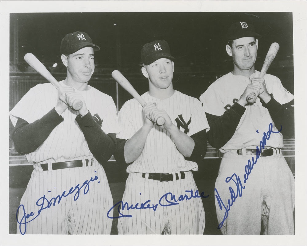 Lot #1224 Joe DiMaggio, Mickey Mantle, and Ted