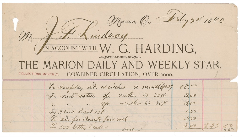 Lot #94 Warren G. Harding