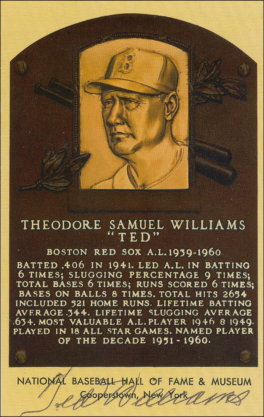 Lot #1422 Ted Williams