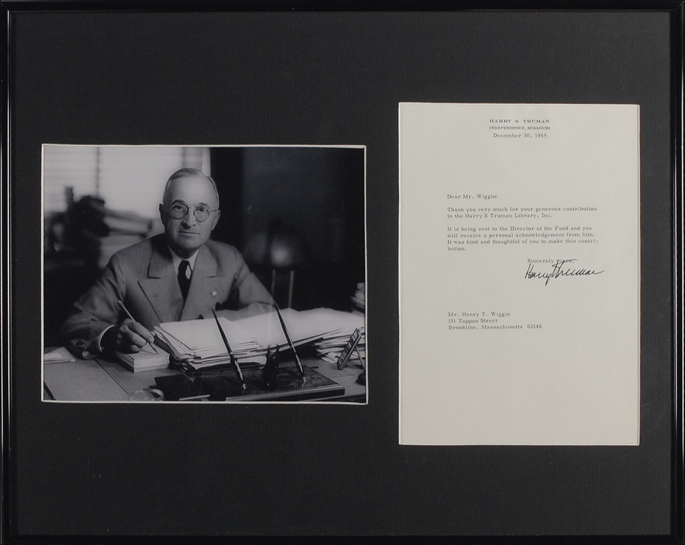 Lot #165 Harry S. Truman