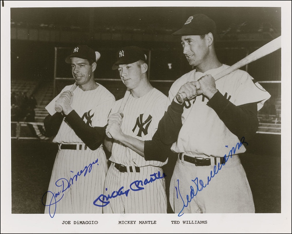 Lot #1348 Joe DiMaggio, Mickey Mantle, and Ted