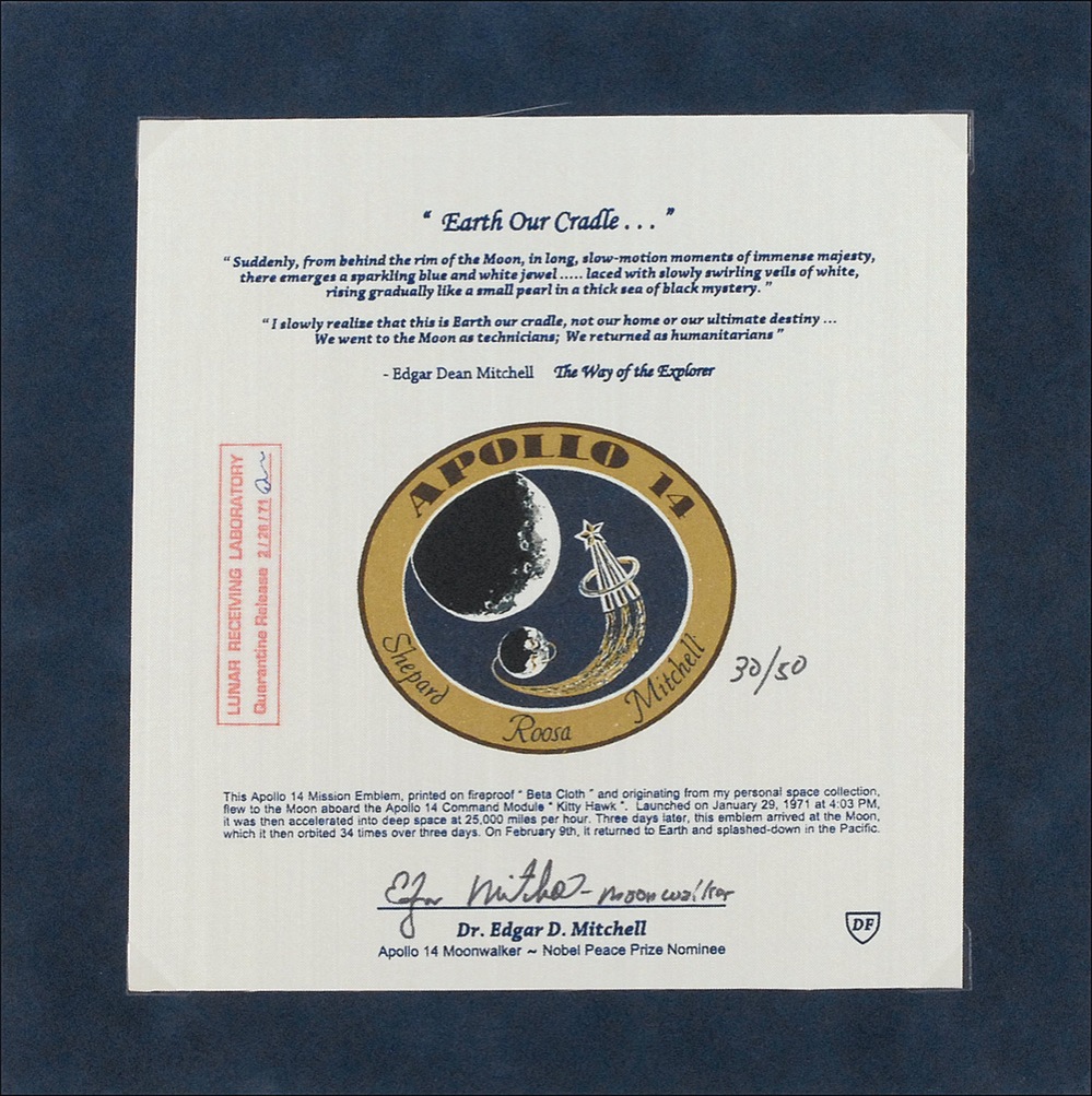 Lot #409 Apollo 14: Edgar Mitchell