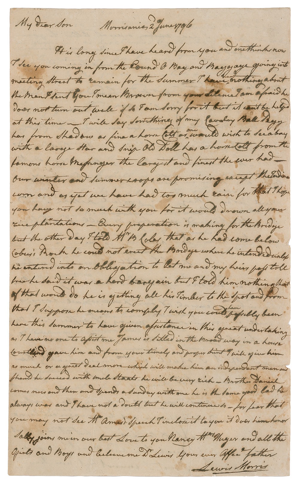 Lot #184 Declaration of Independence: Lewis Morris