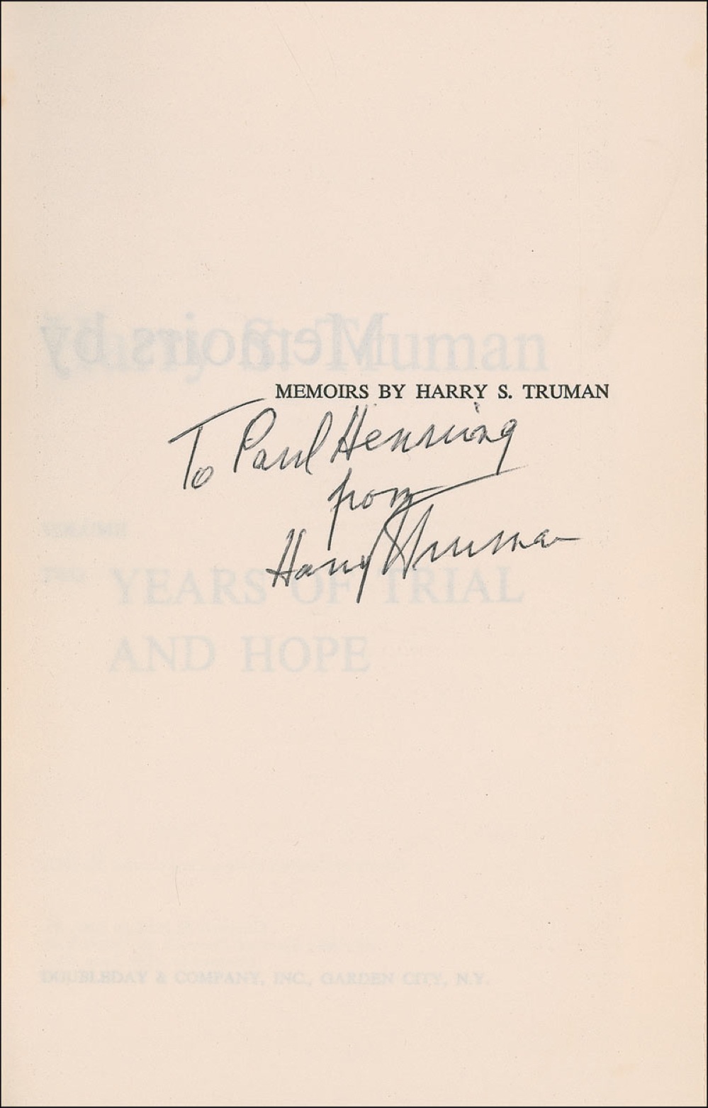 Lot #135 Harry S. Truman