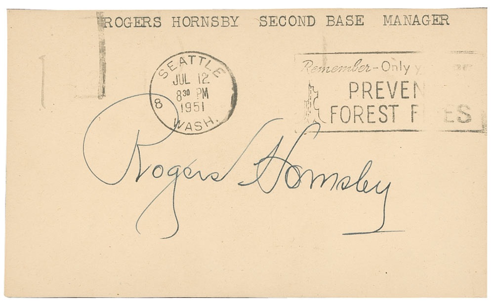 Lot #1409 Rogers Hornsby