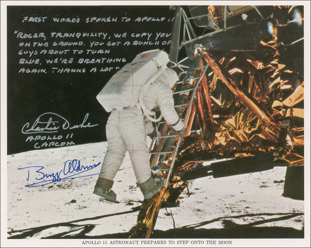 Lot #443 Buzz Aldrin and Charlie Duke