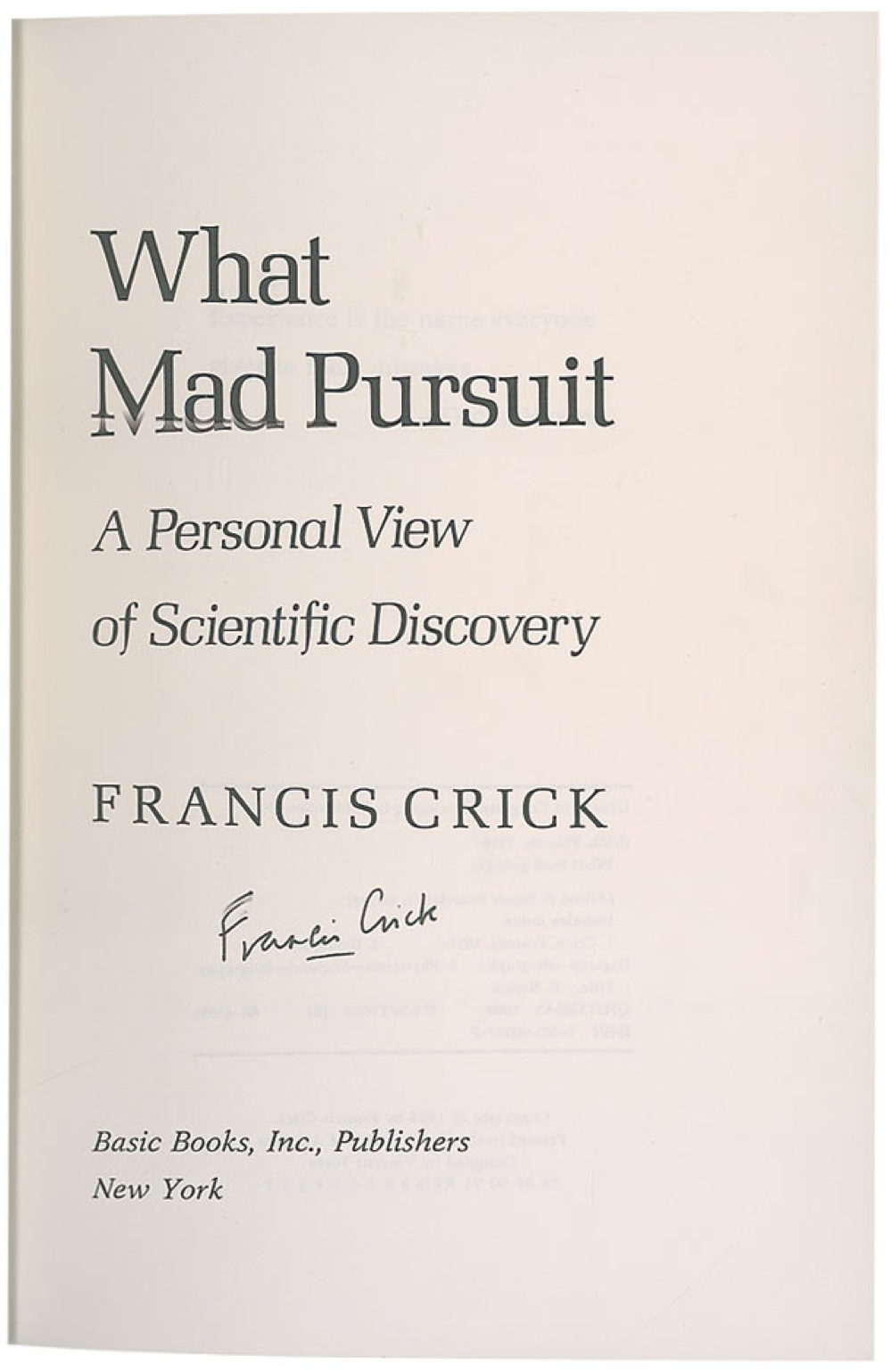 Lot #216 DNA: Francis Crick