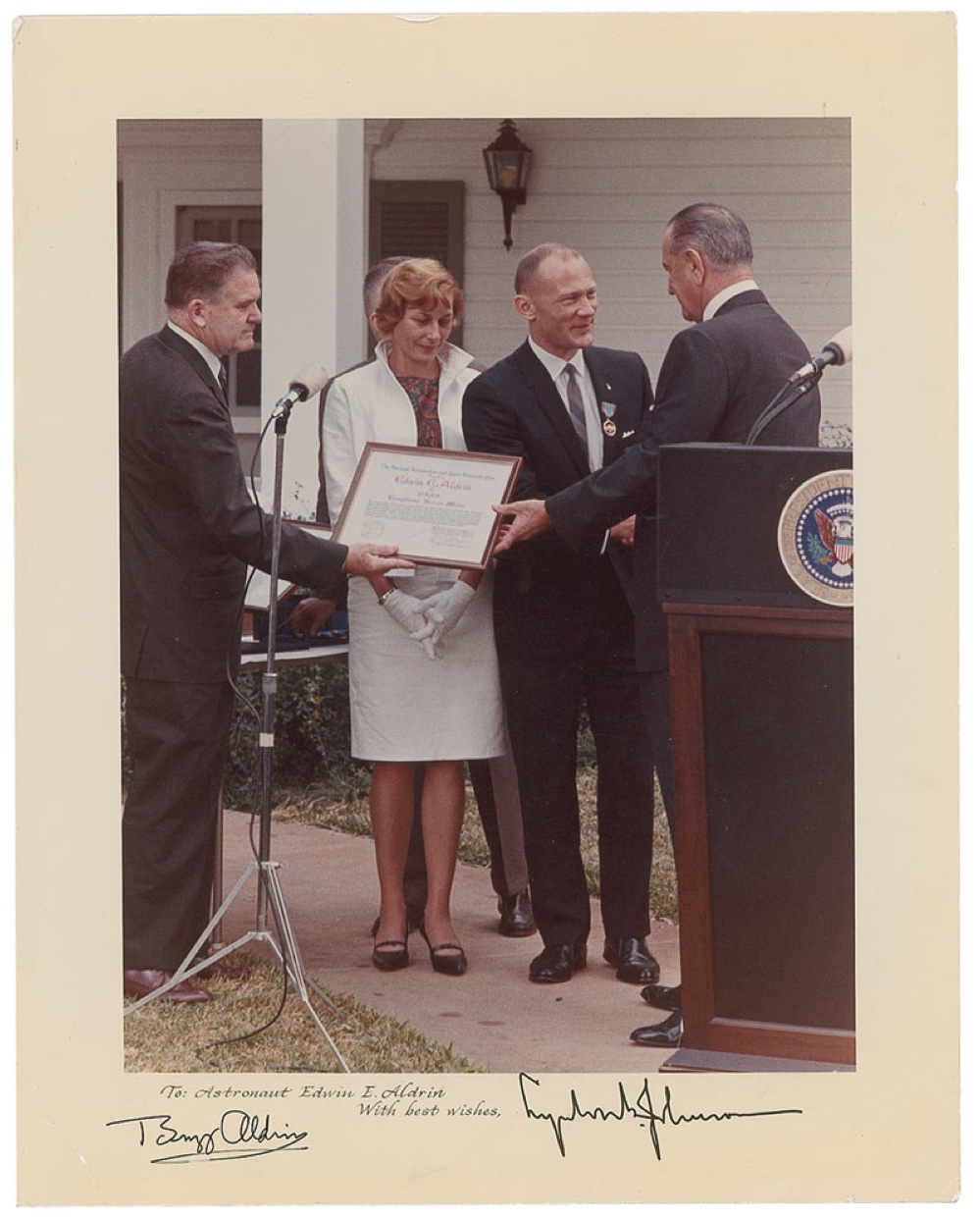 Lot #448 Buzz Aldrin and Lyndon B. Johnson