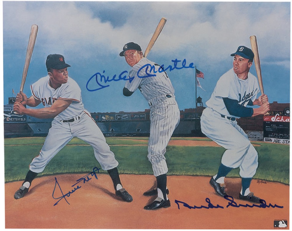Lot #1521 Mickey Mantle, Willie Mays, and Duke
