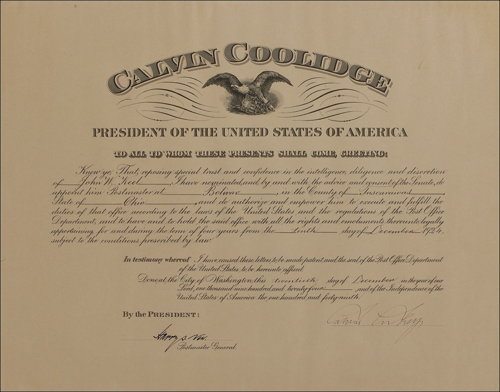 Lot #30 Calvin Coolidge