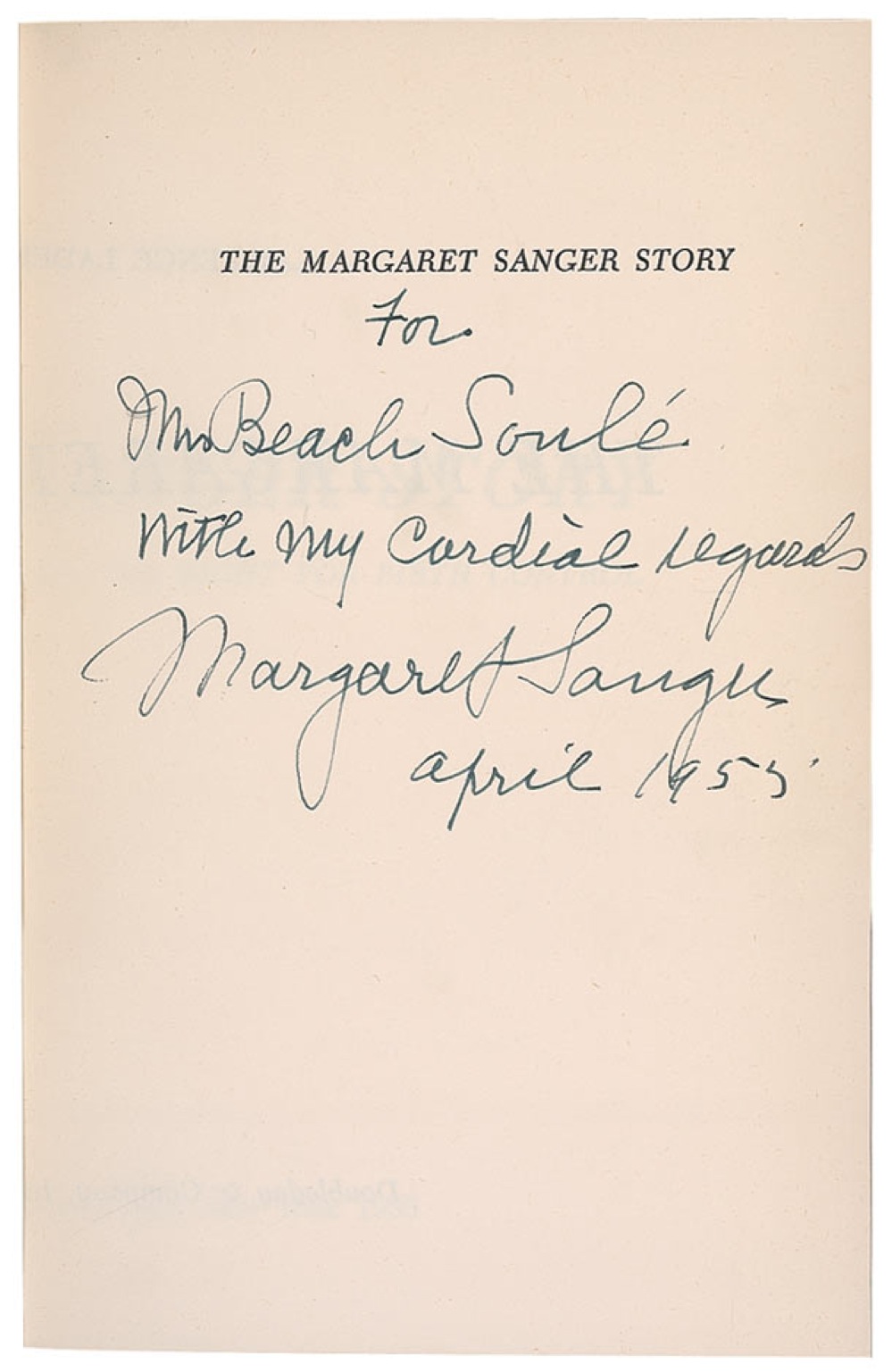 Lot #315 Margaret Sanger
