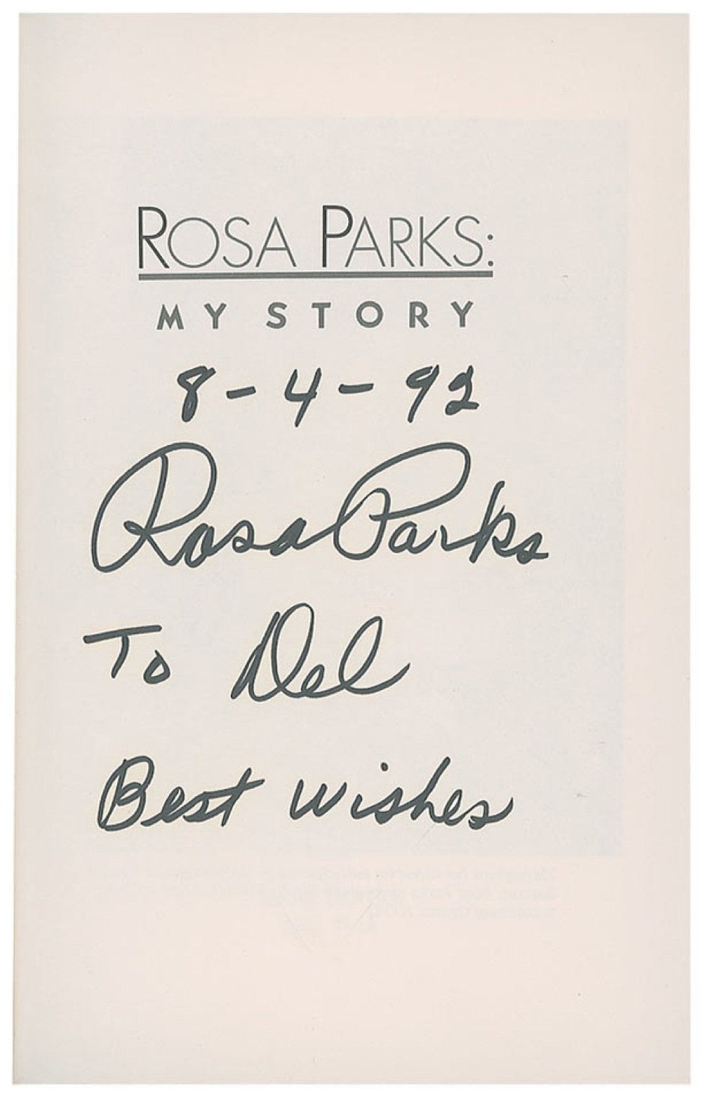 Lot #296 Rosa Parks