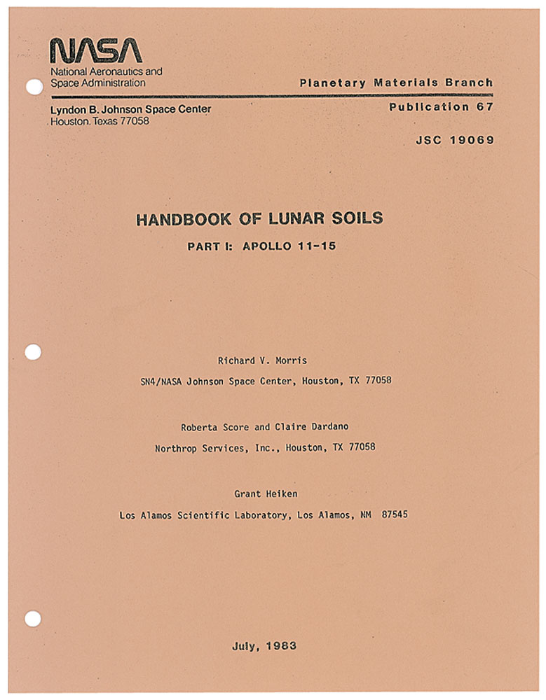 Lot #255 Apollo Handbook of Lunar Soils