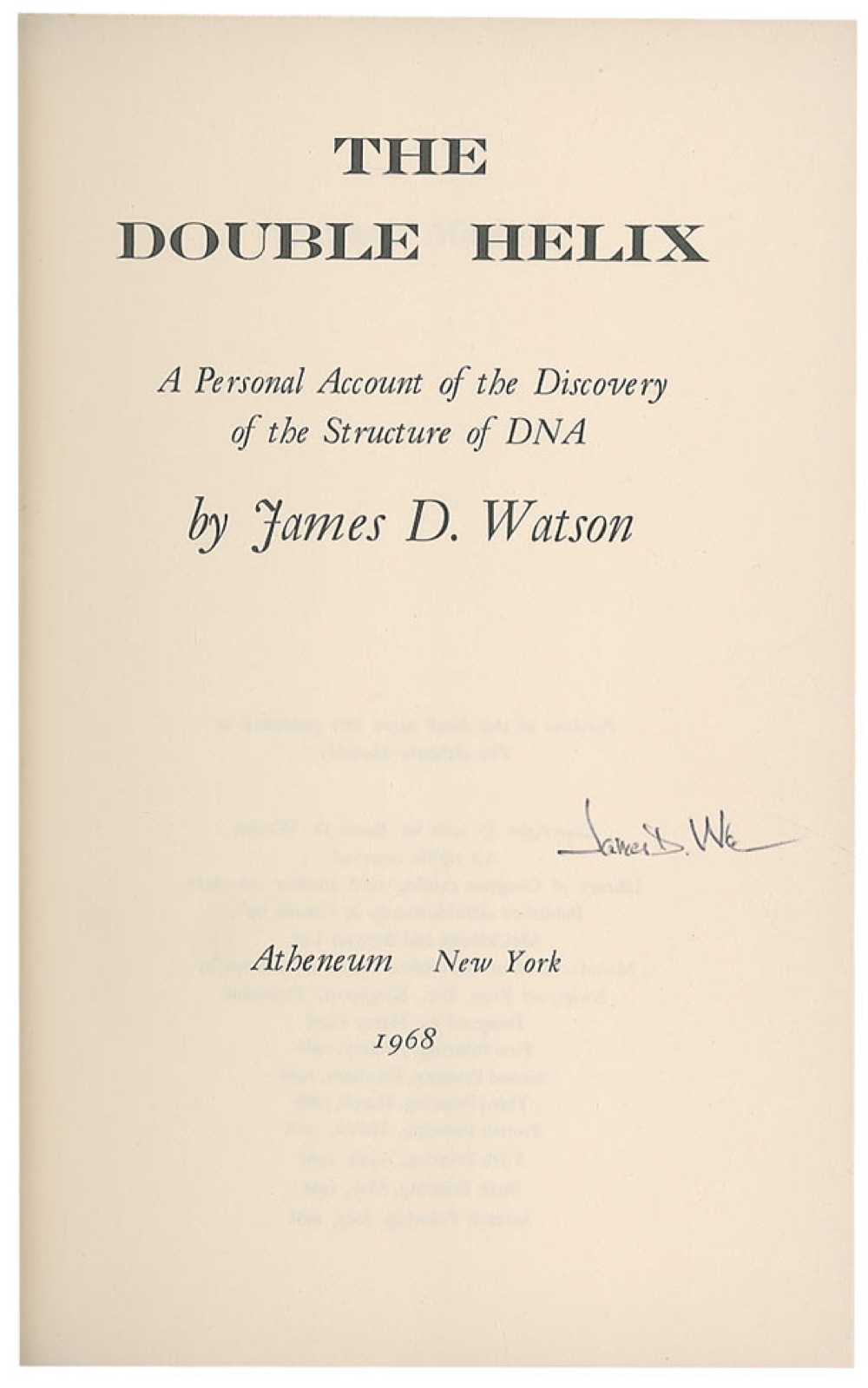Lot #224 DNA: James D. Watson