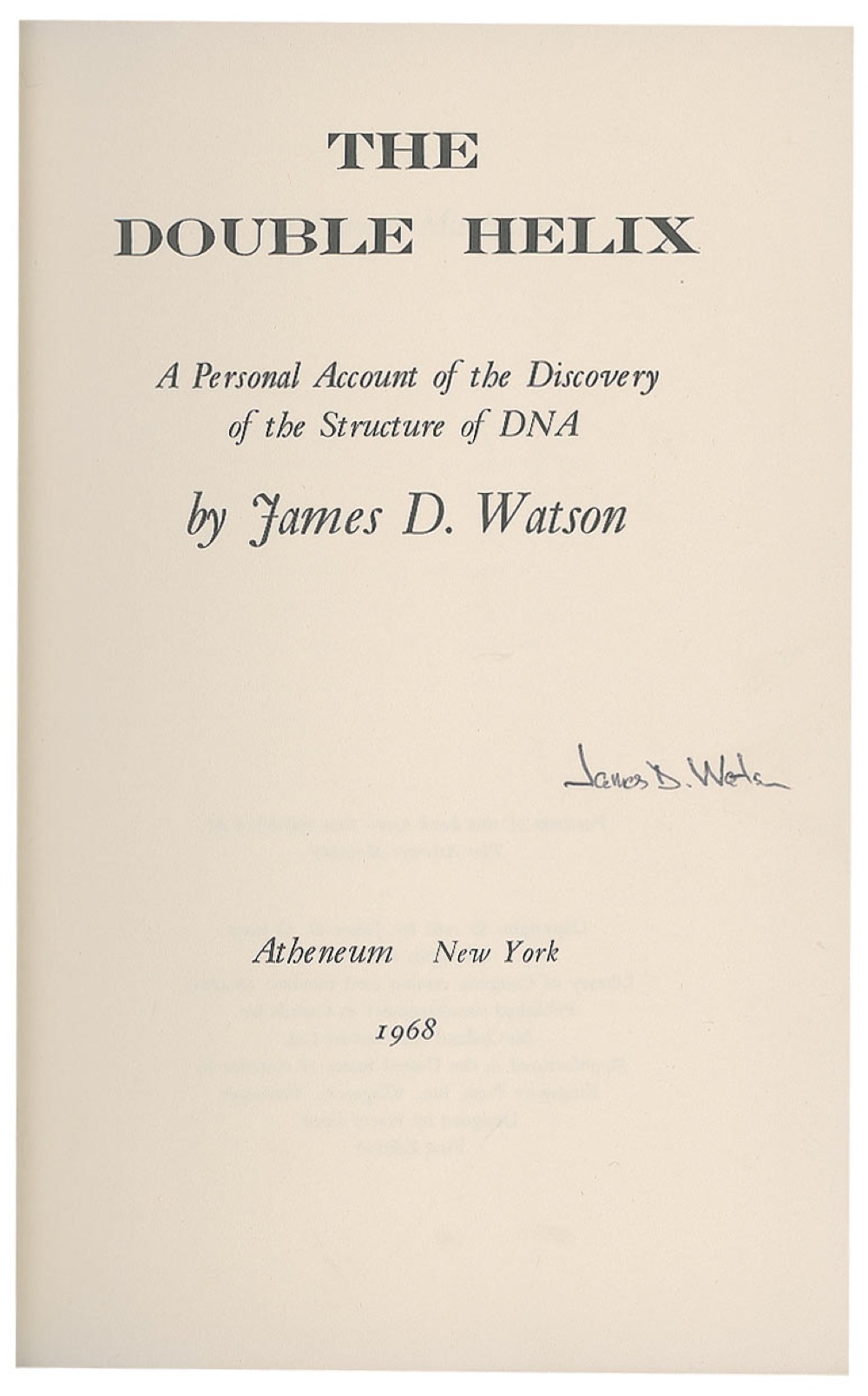 Lot #208 DNA: James D. Watson