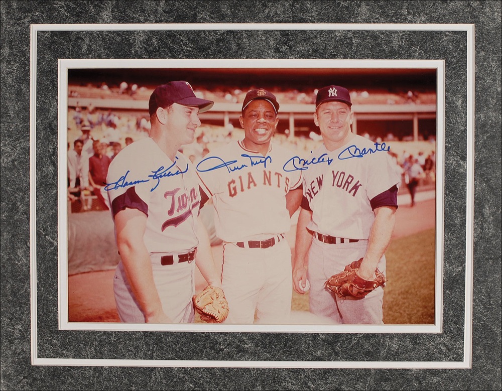 Lot #1523 Mickey Mantle, Willie Mays, and Harmon