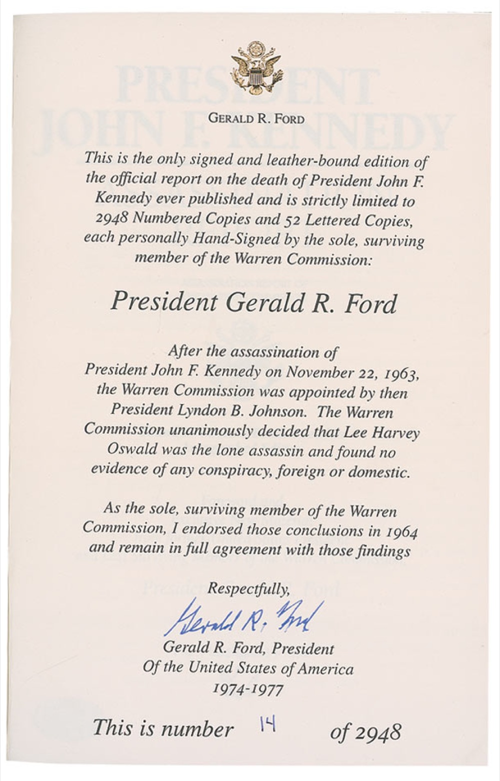 Lot #42 Gerald Ford