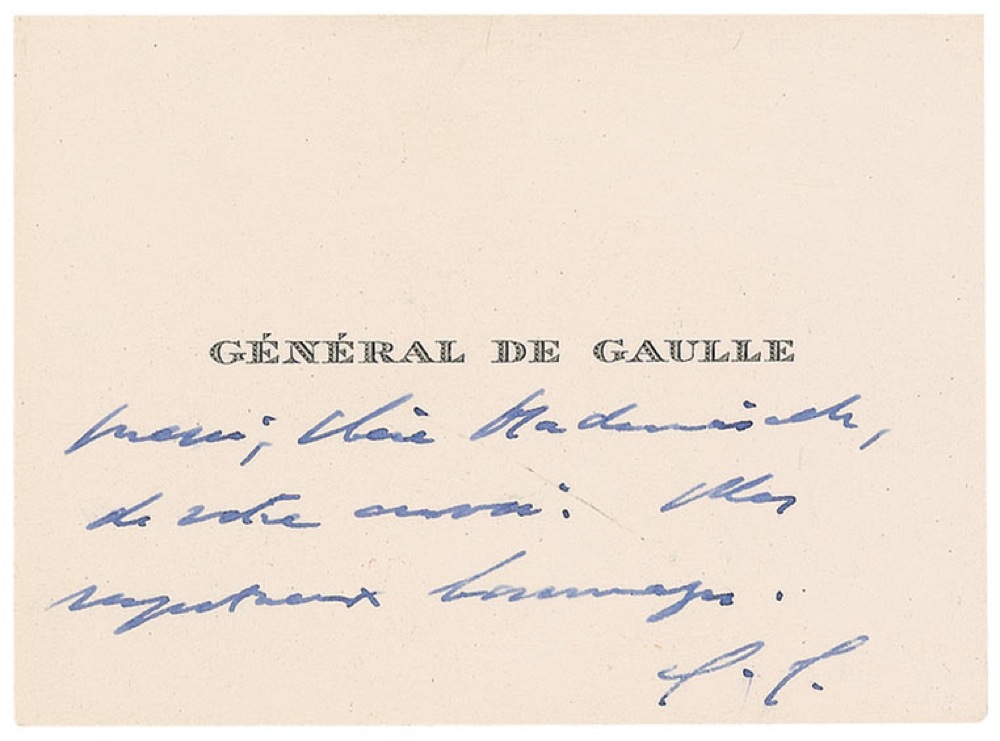 Lot #208 Charles de Gaulle