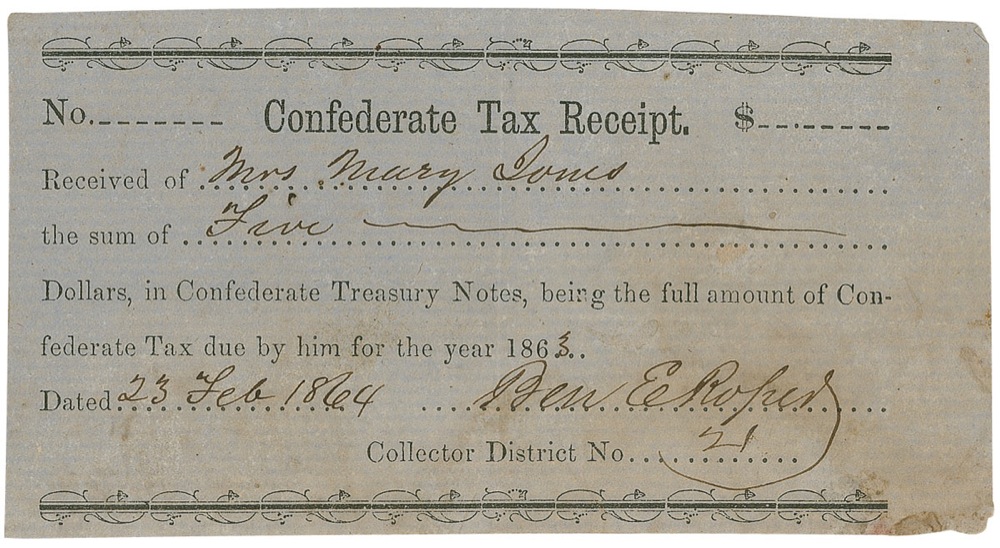 Lot #175 Confederate Texas Receipt