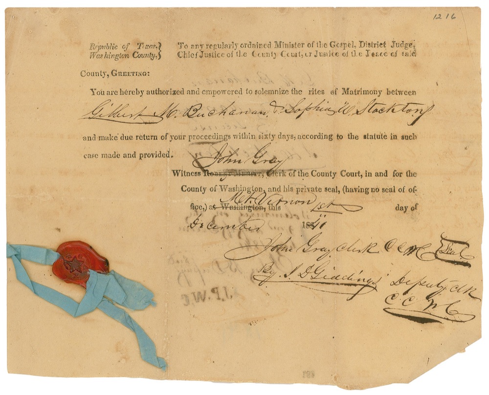 Lot #115 Marriage License