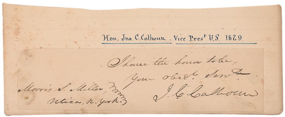 Lot #181 John C. Calhoun