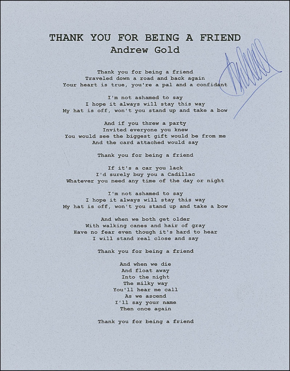 Lot #824 Andrew Gold