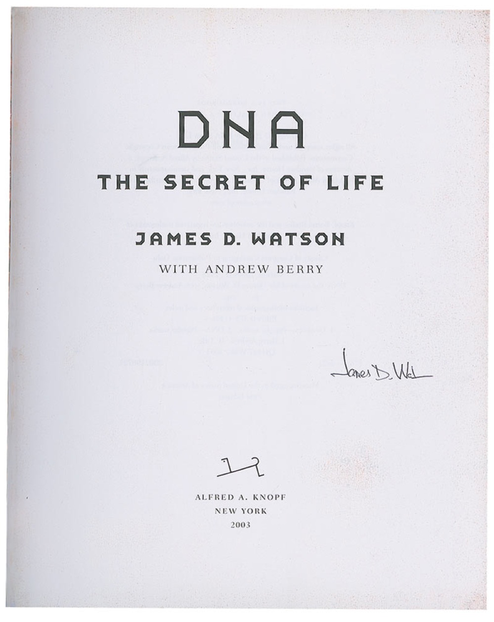 Lot #209 DNA: James D. Watson