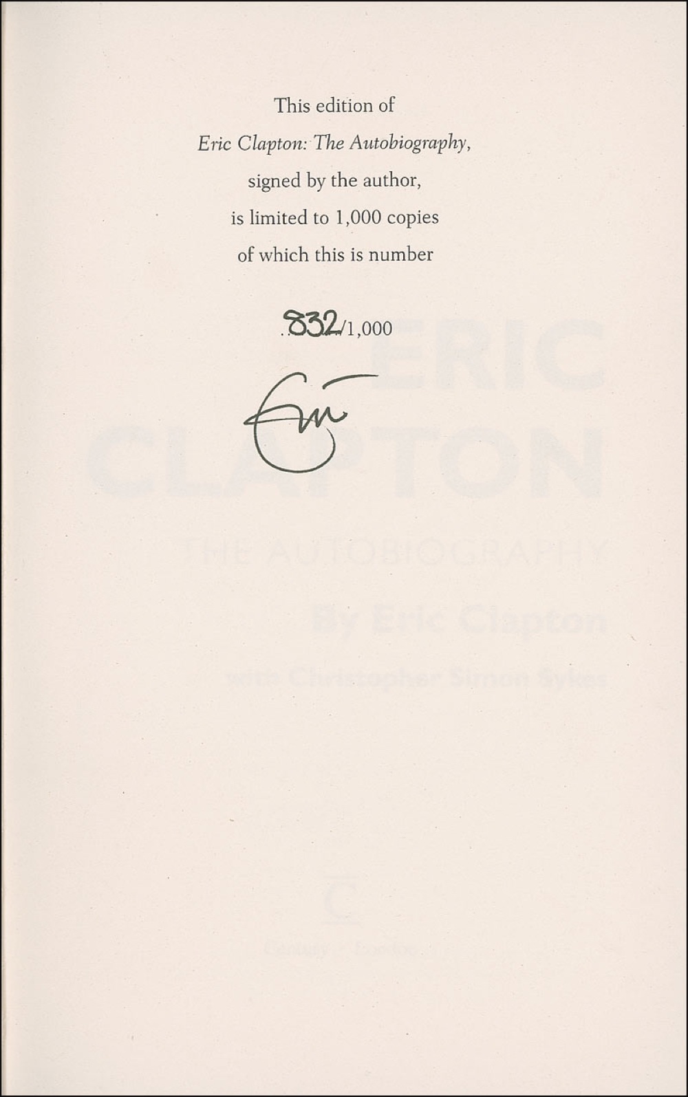 Lot #764 Eric Clapton