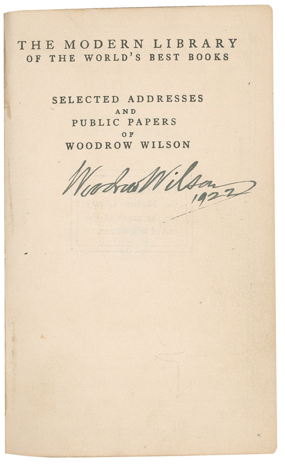 Lot #176 Woodrow Wilson