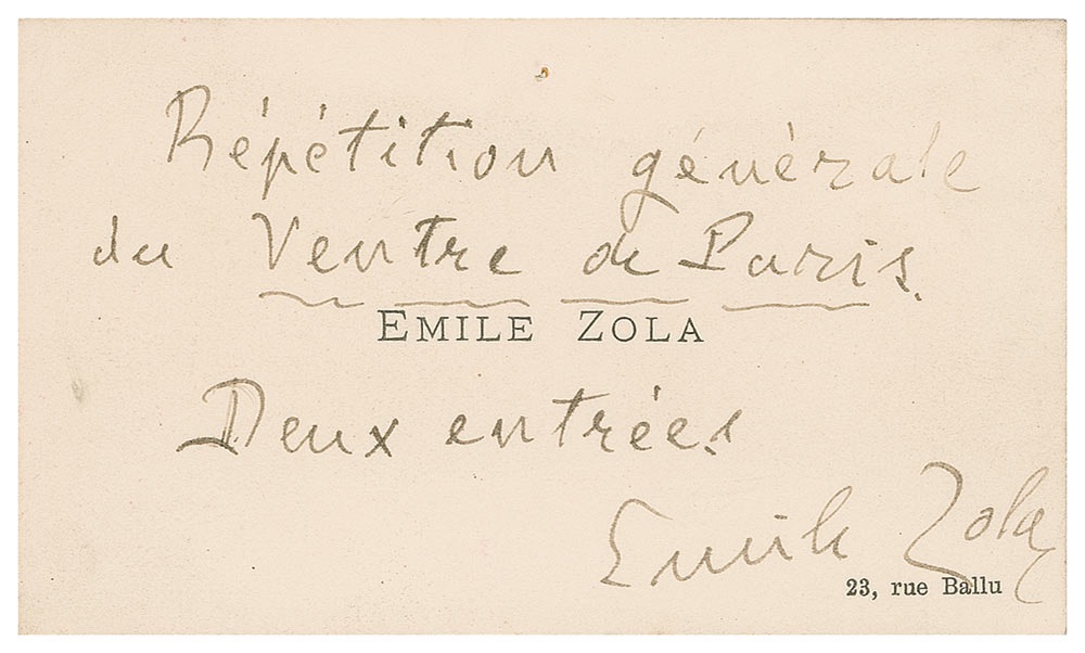 Lot #751 Emile Zola