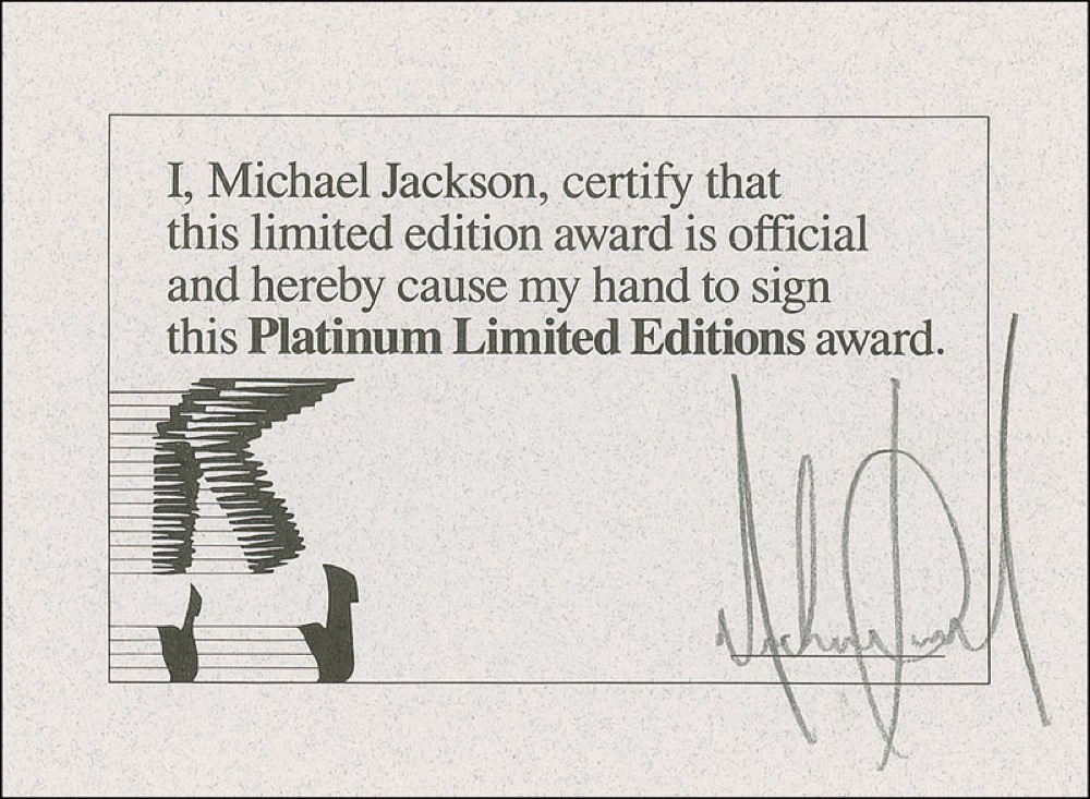 Lot #957 Michael Jackson