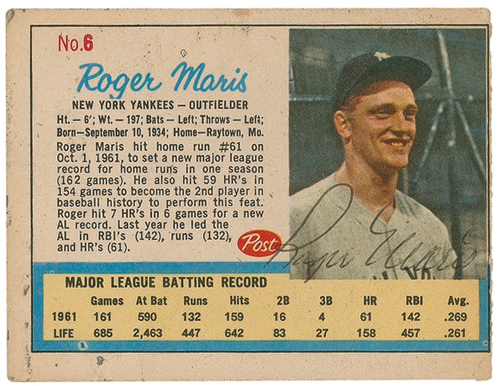 Lot #1473 NY Yankees: Roger Maris