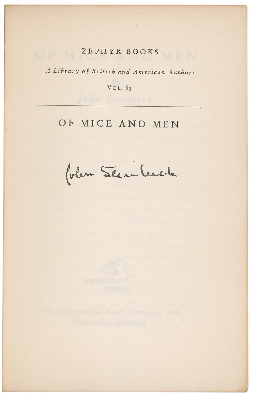 Lot #733 John Steinbeck