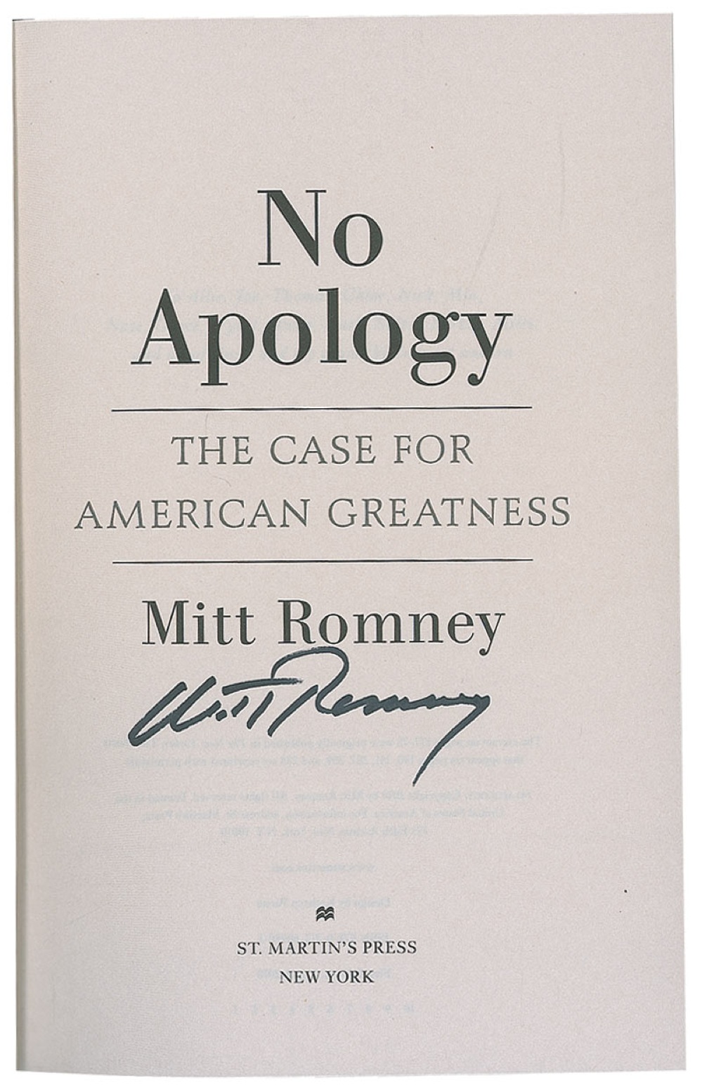 Lot #299 Mitt Romney