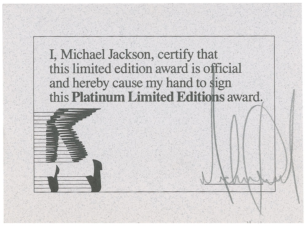 Lot #842 Michael Jackson