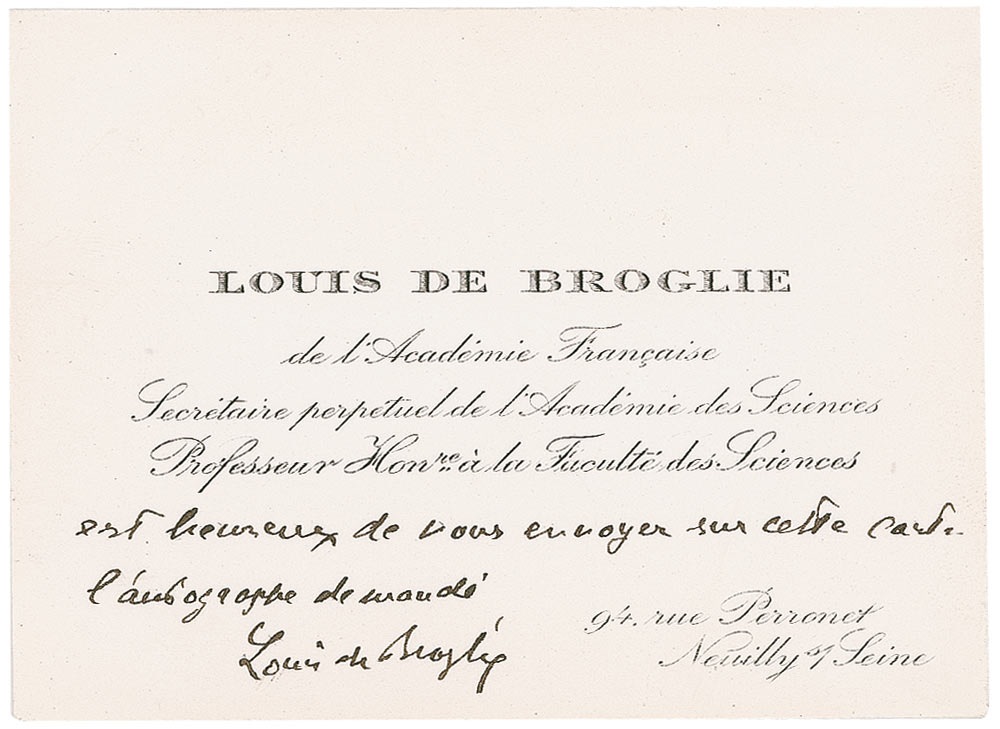 Lot #178 Louis de Broglie