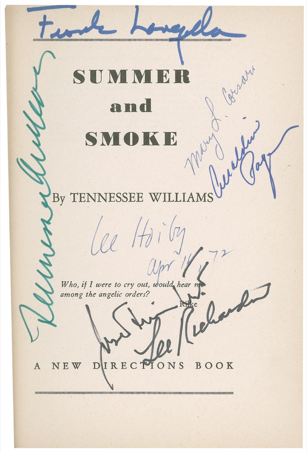Lot #646 Tennessee Williams