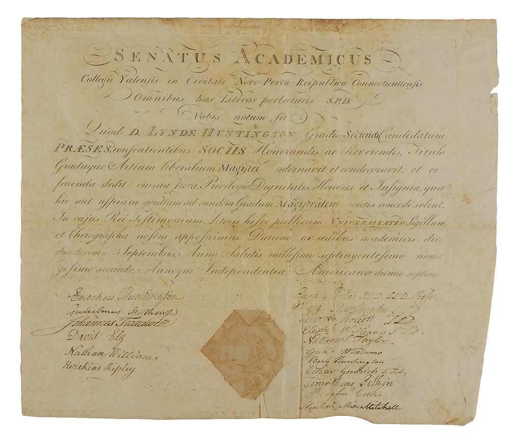 Lot #186 Declaration of Independence: Samuel